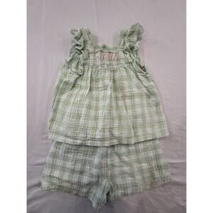 Monogrammed “Stella” Springtime Shorts And Blouse Baby 18 Months Easter Colors